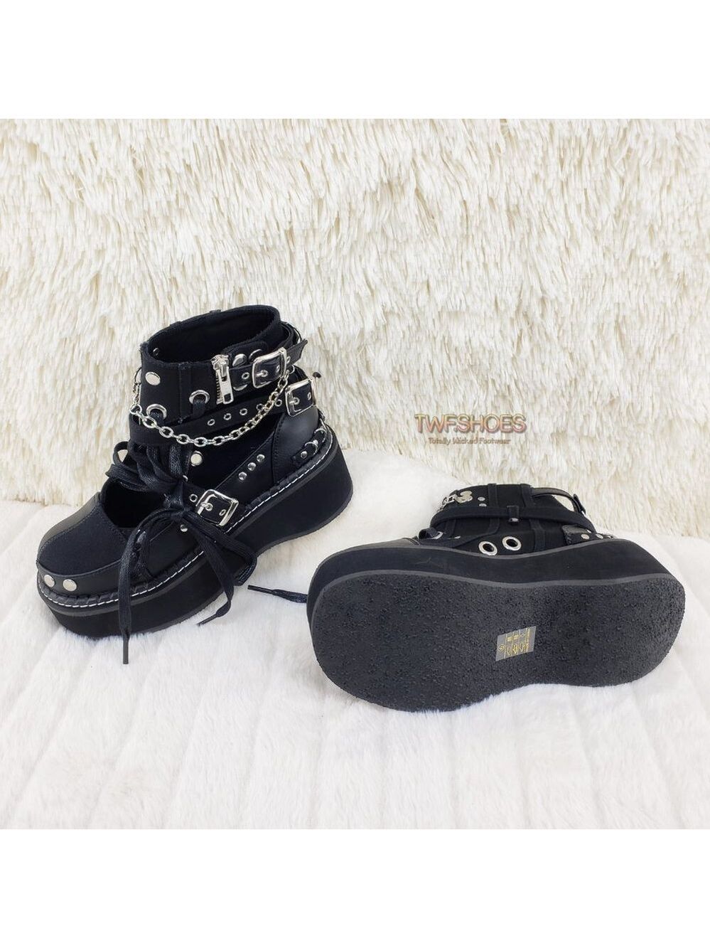 Emily Cut Out Platform Sandal Boots Goth Punk Ankle Boots - Picture 6 of 15